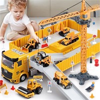$60 Construction Truck Toys Set w/Crane
