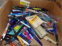 BOX LOT OF PENS AND PENCILS