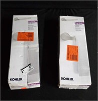 2- Kohler Cursiva towel arms, Brushed Nickel