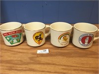Lot of 4 Vintage Boy Scouts Coffee Mugs