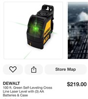 DEWALT 100 ft. Green Cross Line Laser Level