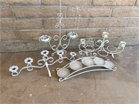 White Metal Candle Holders
