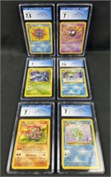 (6) 1999 Pokemon Fossil Uncommon Cards CGC