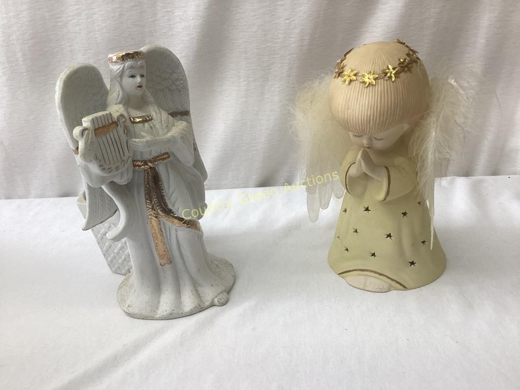 2 Porcelain Angel Figurines