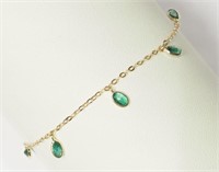 10kt Yellow Gold Emerald Bracelet