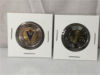 2- 2020 Victory Twonies - Regular & Coloured Coins