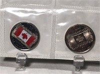 2015 Canadian Flag Quarters - Regular & Coloured