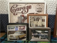 Framed Auto Car Garage Pictures