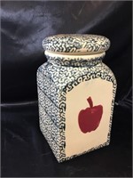 LARGE APPLE PATTERN COOKIE JAR / CANISTER