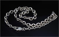 Large silver fancy chain link necklace