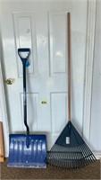 Rake and Snow Shovel