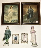 3 SETS OF "PINKY" AND "BLUE BOY": FRAMED PRINT