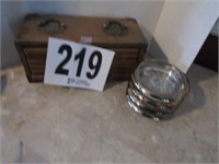 (2) Sets of Coasters, (4) Leonard Silver Plate