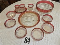 King & Crown Glassware - Bowls, Tray, Etc.