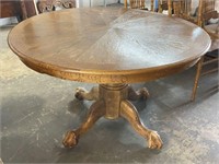 Oak Dining Table with Claw and Ball Feet