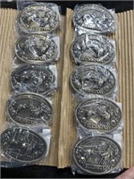 1980 Hesston NFR Buckles, Lot of (10) NOS