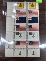 QTY 14 STAMPS US FLAGS