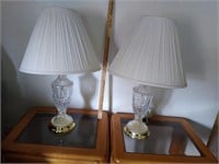Glass & Brass Like Table Lamp Set