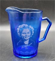 SHIRLEY TEMPLE BLUE GLASS CREAM / MILK PITCHER