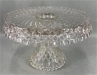 Nice 10in Pattern Glass Cake Stand w/ Rum Hole