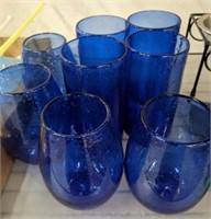 COBALT BLUE STEMLESS WINE GLASSES