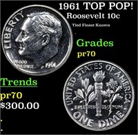 Proof 1961 Roosevelt Dime TOP POP! 10c Graded pr70