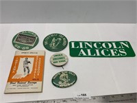 Vintage Lincoln Alice’s Basketball Buttons U