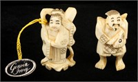 Lot of 2 Carved Ivory Asian Figurines