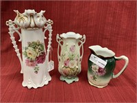 3 Unmatched porcelain, 1 cream pitcher, vase