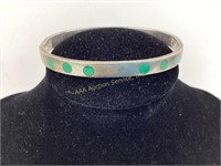 Mexican sterling & malachite bracelet 22 grams