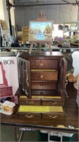 2 Jewelry boxes, picture easel, dog figurines,