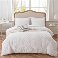 White Boho King Size Comforter Set 3PC