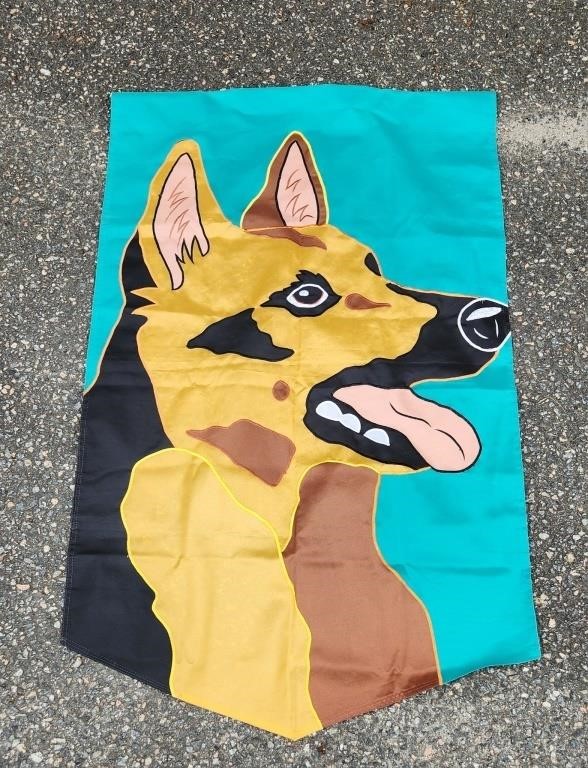 Large German Shepherd Garden Flag 43" x 27" vg