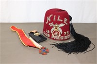 Shriners Hat And Badges