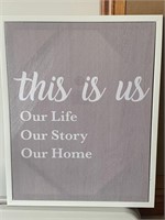 This Is Us Framed Fabric Wall Art