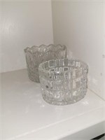 Lot of two Crystal serving pieces