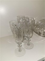 Lot of four crystal drinking glasses