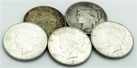 (5) 1926-S Silver Peace Dollars