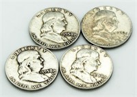 (4) 1958-D Franklin Half Dollars