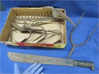 ant. 2-prong pitchfork -machete -plow & rake parts