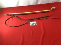 BRAIDED LEATHER RIDING CROP & WHIP