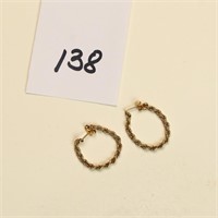 14K gold rope earrings