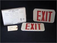 Red LED Double Face Exit Sign 120/277V