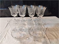 Floral Etched Glassware