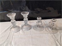 2 Sets of Crystal Candle Holders