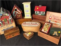 Collection of Wooden Storage Boxes