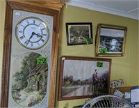 Wall Clock, Pictures, Cork Board, Lamp On Wall,