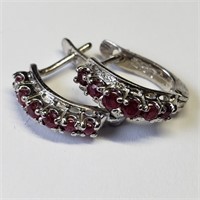$240, S.Silver Genuine Ruby Earrings