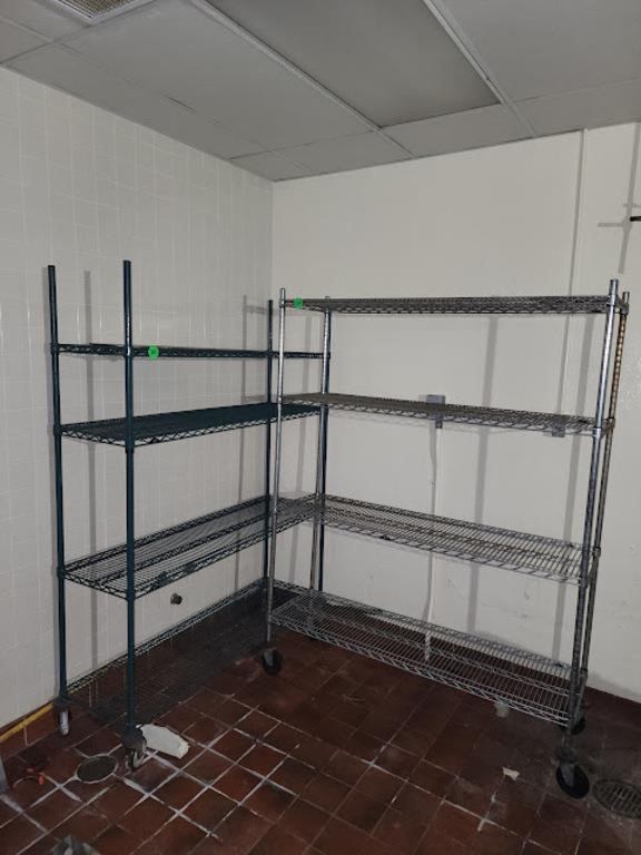 ROLLING METRO RACKS 60" X 18" SHELVES