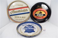 Pabst, American & Swan Beer Trays